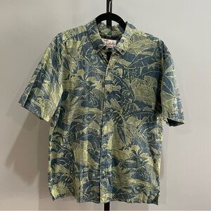 Kahala Hawaiian Aloha Printed Shirt Fish Design Size Large